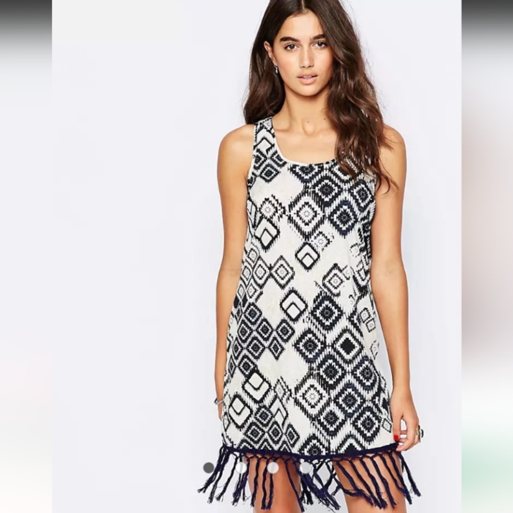Band of Gypsies Shift dress with fringe trim
